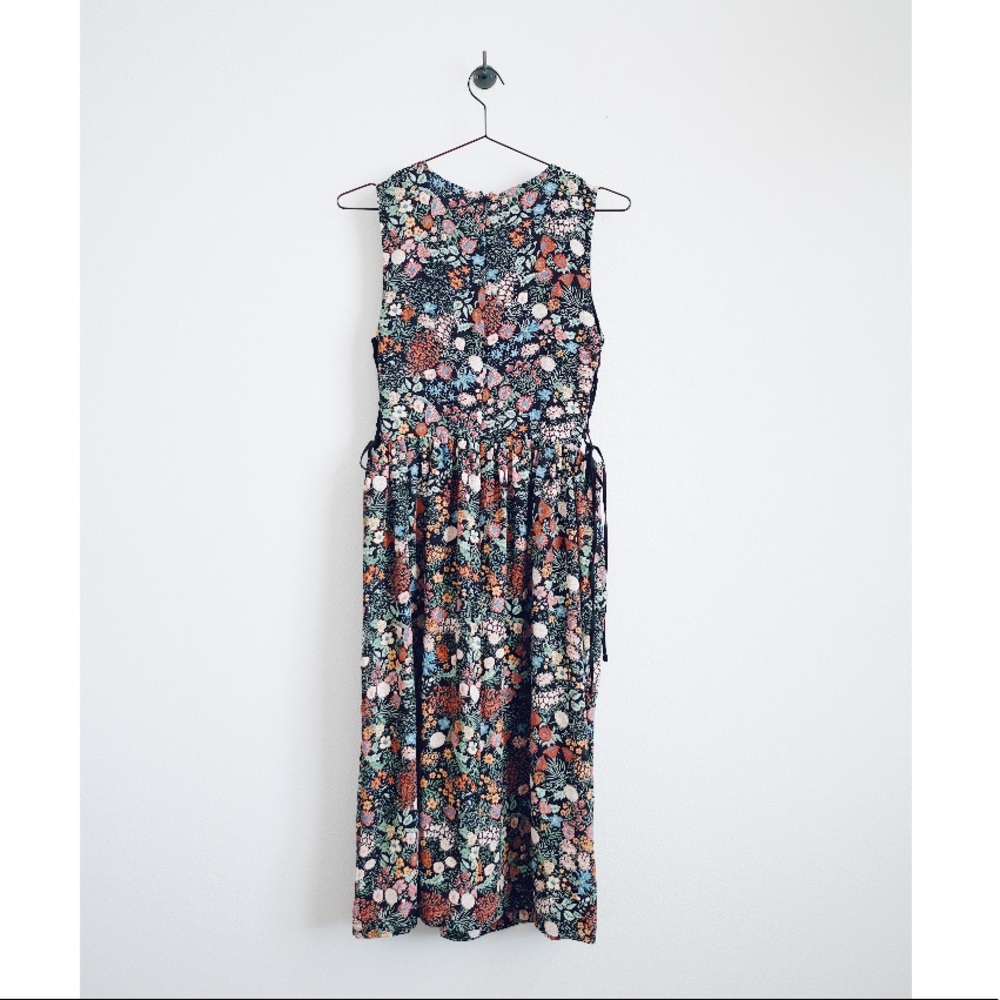 Topshop 'Woodland Floral' Side Lace Midi Dress - Picture 3 of 5